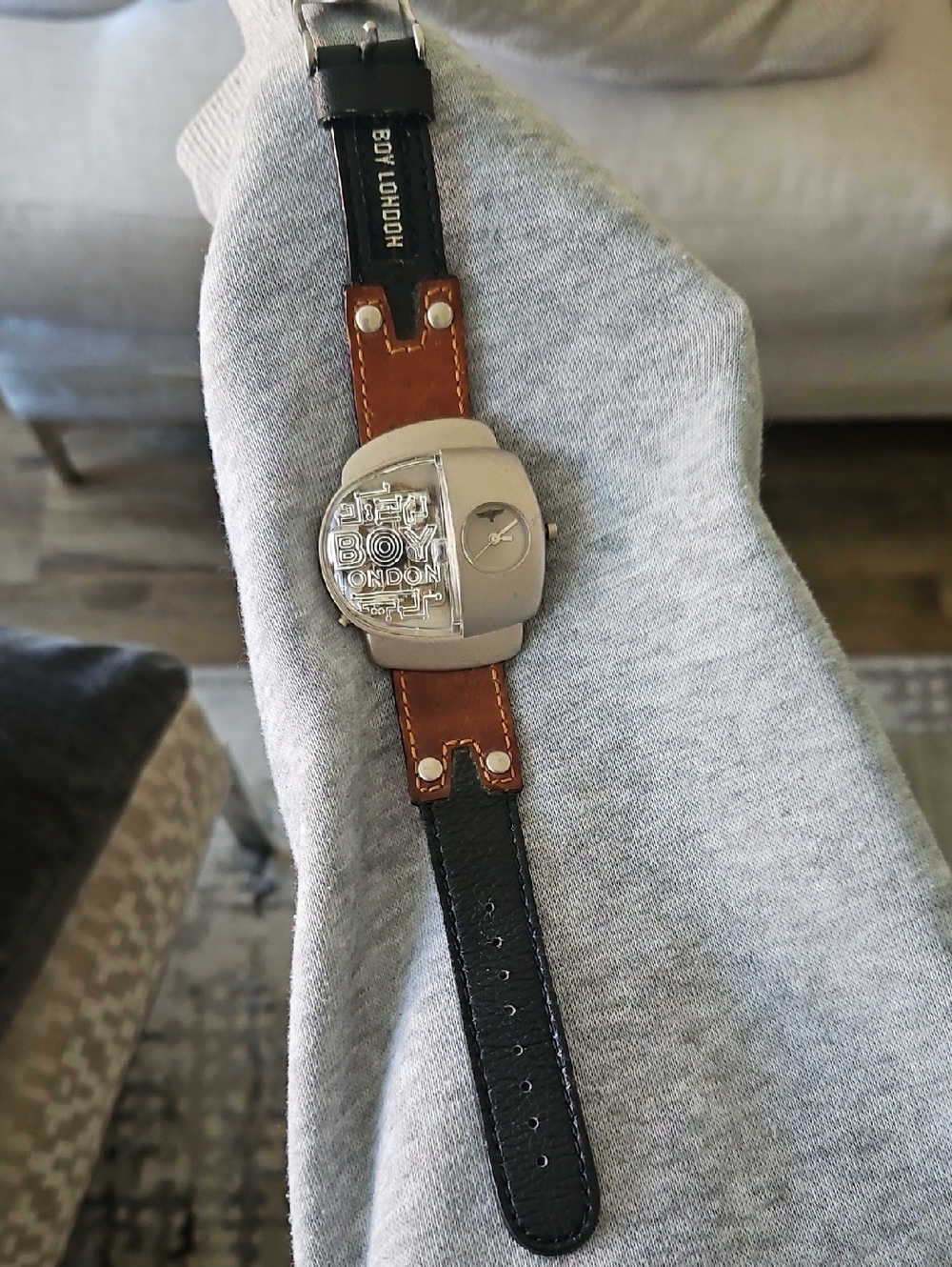 Boy London Men's Two-Tone Black and Brown Leather Watch